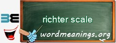 WordMeaning blackboard for richter scale